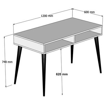 Písací stôl CISTO biela/dub 3