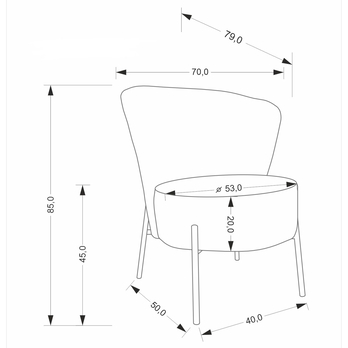 Kreslo CIZOR sivá 11
