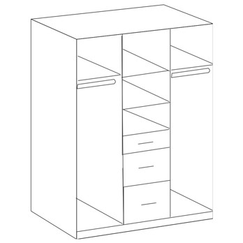 Šatníková skriňa CLICK 625 dub sägerau/biela 2