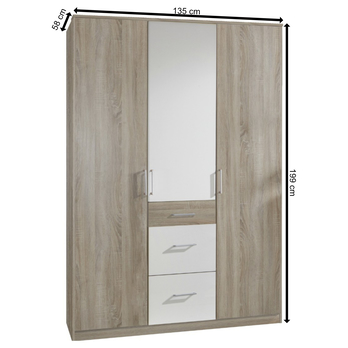 Šatníková skriňa CLICK 625 dub sägerau/biela 3