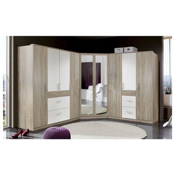 Šatníková skriňa CLICK 626 dub sägerau/biela 1