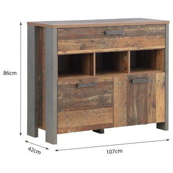 Komoda CLIF 1 staré drevo/betón 8