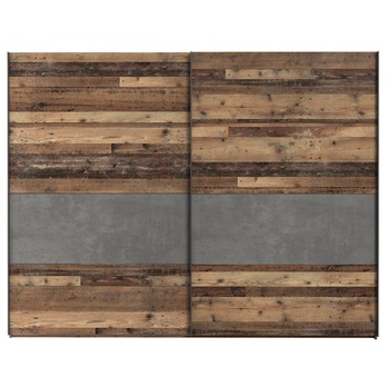 Šatníková skriňa CLIF staré drevo/betón, šírka 270 cm 2