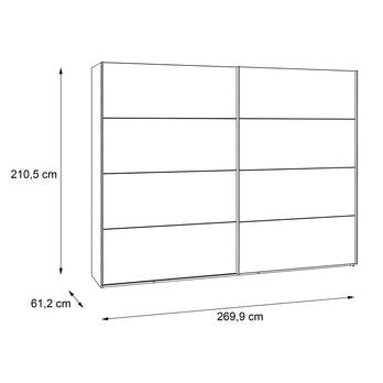 Šatníková skriňa CLIF staré drevo/betón, šírka 270 cm 4