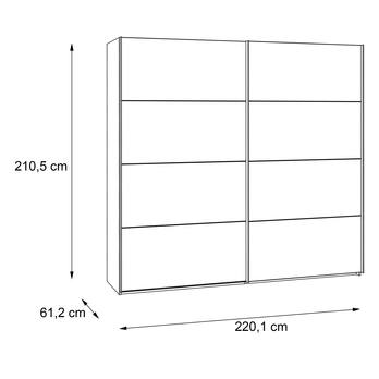Šatníková skriňa CLIF staré drevo/betón, šírka 220 cm 5