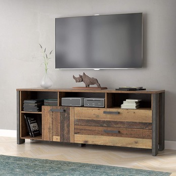 TV komoda CLIF staré drevo/betón 1