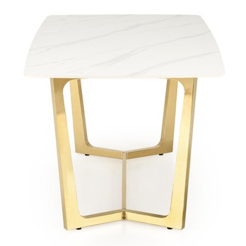 Jedálenský stôl CLIMINTI biely mramor/zlatá 2