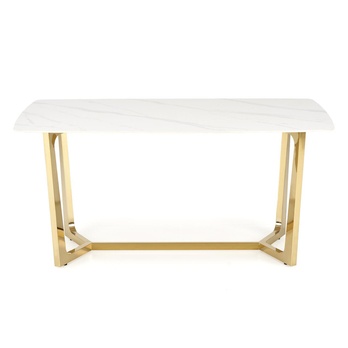 Jedálenský stôl CLIMINTI biely mramor/zlatá 3
