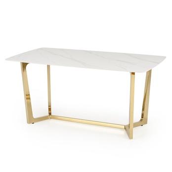 Jedálenský stôl CLIMINTI biely mramor/zlatá 4