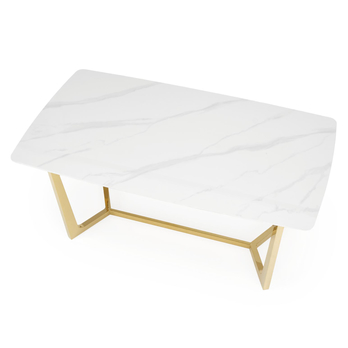 Jedálenský stôl CLIMINTI biely mramor/zlatá 5