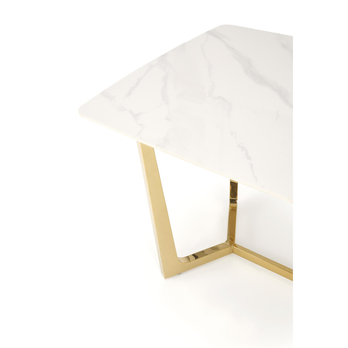 Jedálenský stôl CLIMINTI biely mramor/zlatá 6