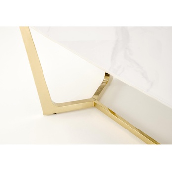 Jedálenský stôl CLIMINTI biely mramor/zlatá 7