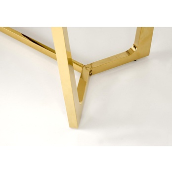 Jedálenský stôl CLIMINTI biely mramor/zlatá 8