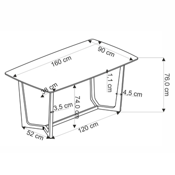 Jedálenský stôl CLIMINTI biely mramor/zlatá 13