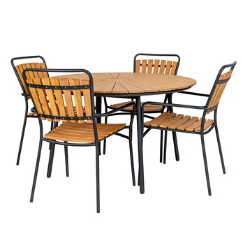 Záhradný stôl CLIVILOND 130 prírodná/čierna 2