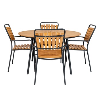 Záhradný stôl CLIVILOND 130 prírodná/čierna 4