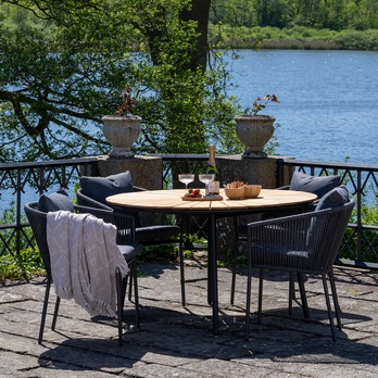 Záhradný stôl CLIVILOND 130 prírodná/čierna 1