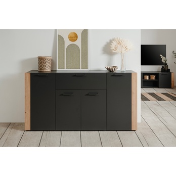 Komoda CODY 51A antracitová/dub artisan 1