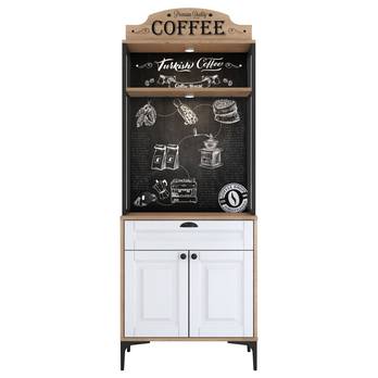 Kávový kútik COFFEE orech/biela 2