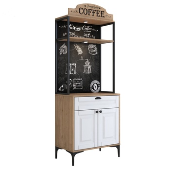 Kávový kútik COFFEE orech/biela 3