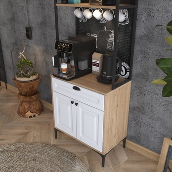 Kávový kútik COFFEE orech/biela 9
