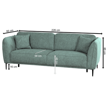 Pohovka COIMBRA 3-sedák, modrá 2