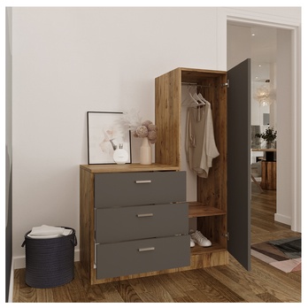 Predsieňová zostava COLAR  borovica antická/antracitová 3