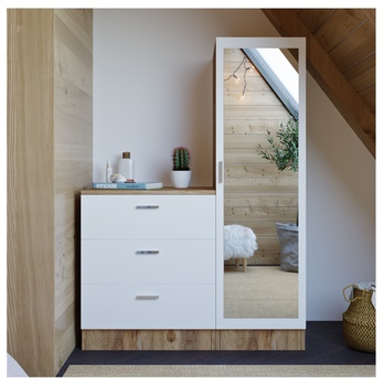 Predsieňová zostava COLAR  borovica atlantic/biela 1