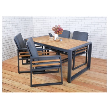 Záhradná zostava COLMAR 2 borovica/sivá/teak 1