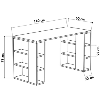 Písací stôl COLMAR dub/biela 2