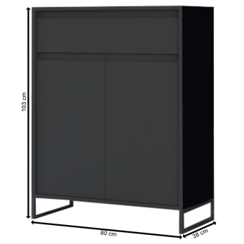 Komoda COLOGNE 3 antracitová 1