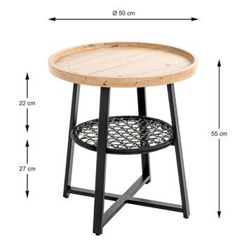 Prístavný stolík COLUMBIA I čierna/dub, priemer 55 cm 4