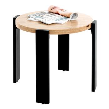 Prístavný stolík COLUMBIA III čierna/dub, priemer 55 cm 1