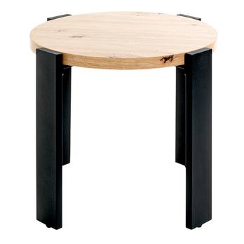 Prístavný stolík COLUMBIA III čierna/dub, priemer 55 cm 2