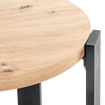 Prístavný stolík COLUMBIA III čierna/dub, priemer 55 cm 3