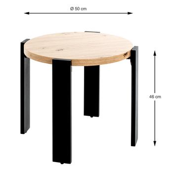 Prístavný stolík COLUMBIA III čierna/dub, priemer 55 cm 6
