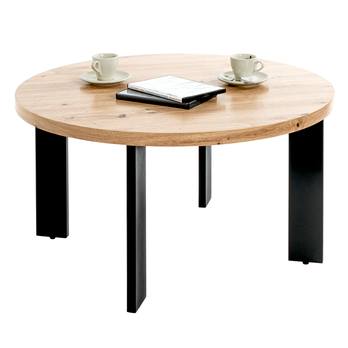 Prístavný stolík COLUMBIA IV čierna/dub, priemer 42 cm 1