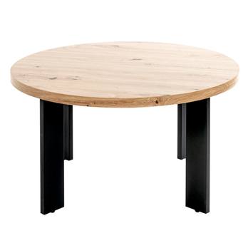 Prístavný stolík COLUMBIA IV čierna/dub, priemer 42 cm 2