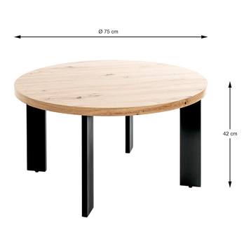 Prístavný stolík COLUMBIA IV čierna/dub, priemer 42 cm 5