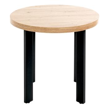 Prístavný stolík COLUMBIA V čierna/dub, priemer 46 cm 2