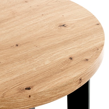 Prístavný stolík COLUMBIA V čierna/dub, priemer 46 cm 3