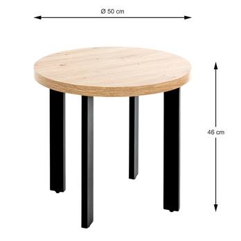 Prístavný stolík COLUMBIA V čierna/dub, priemer 46 cm 5