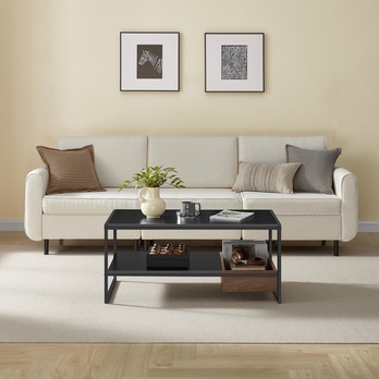 Konferenčný stolík COLUMBIA čierna/hnedá 1