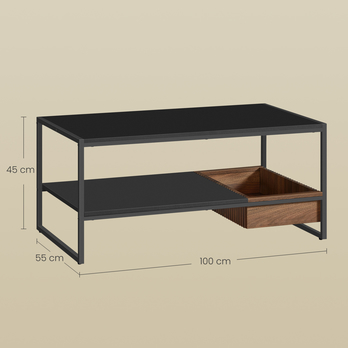 Konferenčný stolík COLUMBIA čierna/hnedá 6