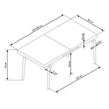 Jedálenský stôl COMBIK dub/čierna 6