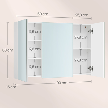 Zrkadlová skrinka COMBS biela 5