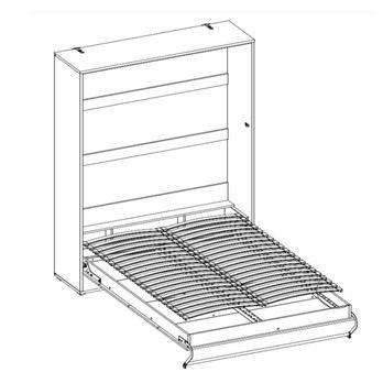 Sklápacia posteľ CONCEPT PRO CP-01 biela vysoký lesk, 140x200 cm, vertikálna 5