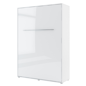 Sklápacia posteľ CONCEPT PRO CP-01 biela vysoký lesk, 140x200 cm, vertikálna 2