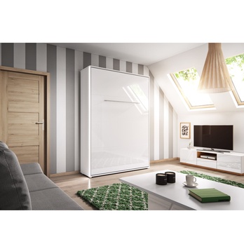 Sklápacia posteľ CONCEPT PRO CP-02 biela vysoký lesk, 120x200 cm 1