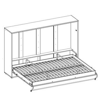 Sklápacia posteľ CONCEPT PRO CP-04 biela vysoký lesk, 140x200 cm, horizontálna 3